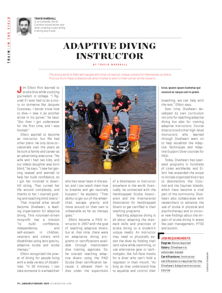 Adaptive Diving Instructor | Scubadiving.com