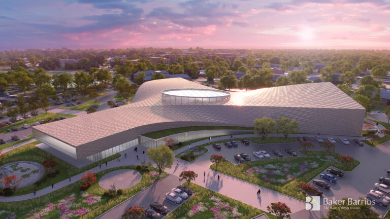 concept render of deep pool facility aerial view